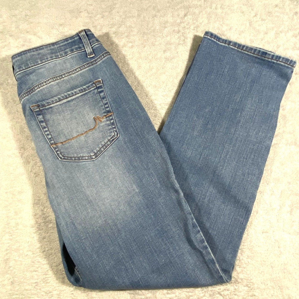 Maurices Straight Leg Jeans Womens 12 Blue Mid-Rise Medium Wash Stretch Denim